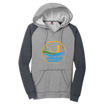 Kenosha County human Services - Women's Lightweight Fleece Raglan Hoodie Thumbnail