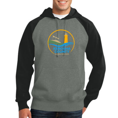 Kenosha County human Services - Raglan Colorblock Pullover Hooded Sweatshirt Thumbnail